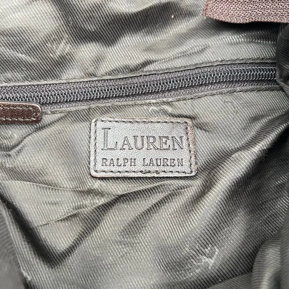 Vtg Lauren Ralph Lauren Hobo Bag Chocolate Brown Suede Leather Shoulder Purse
